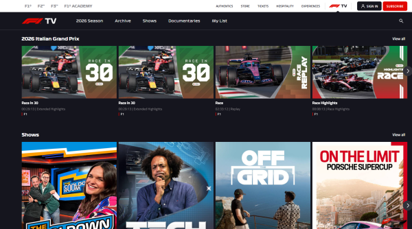 F1 TV Pro streaming service promo 1