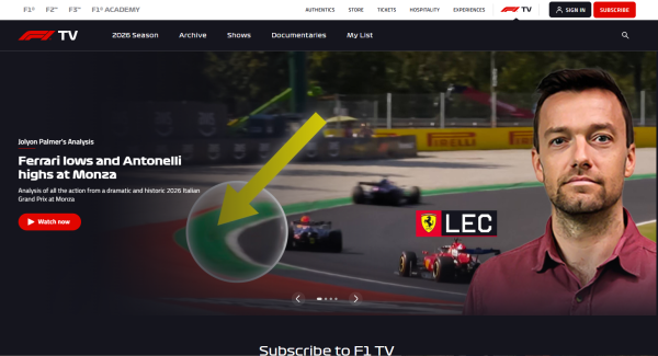 F1 TV Pro streaming service promo 2